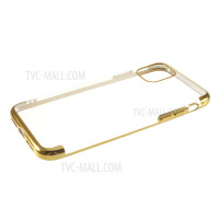 Луксозен силиконов гръб ТПУ кристално прозрачен за Apple iPhone 11 Pro Max 6.5 златист кант